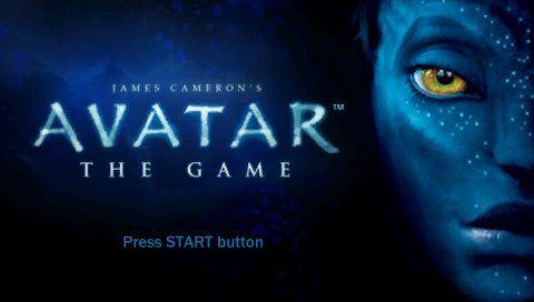 Avatar: The Game title screen for PSP